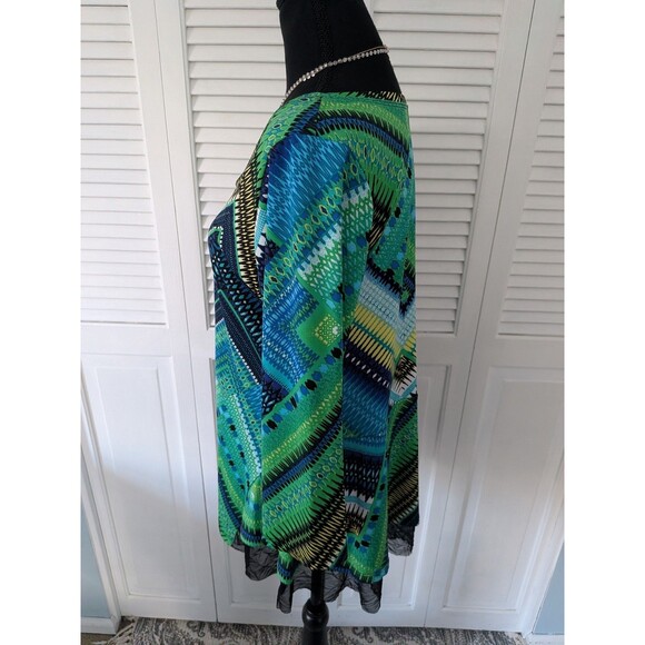 Fashque Studio Top Women's L Blouse Stretch Pullover Abstract Multi Asymmetrical - Picture 6 of 11